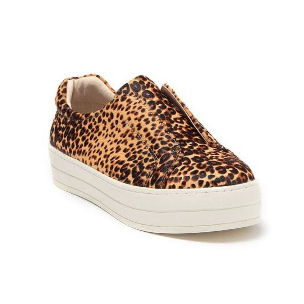 J Slides Heidi Women's Sneakers Black Leopard Slip-On Round toe Platform 8